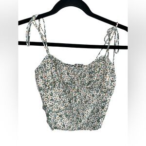 Flower mint green top